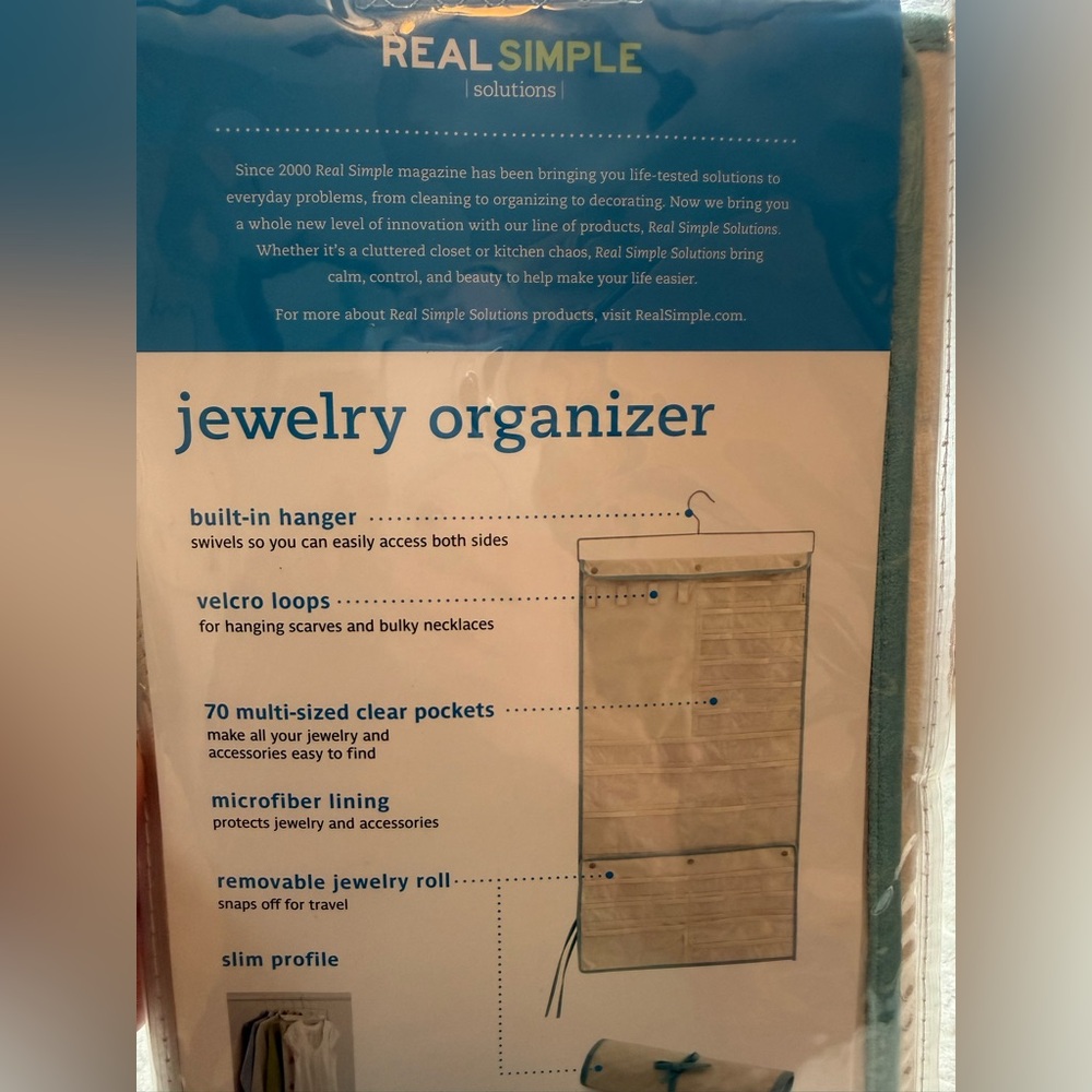 Real Simple Jewelry Organizer with 70 clear pockets!! - Picture 3 of 14